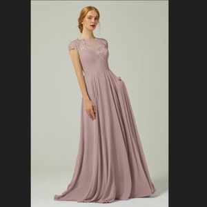 Prom / Wedding Guest / Bridesmaid A-Line Dress Dusty Rose